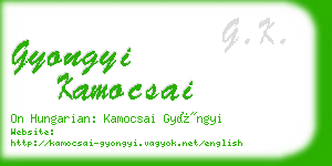 gyongyi kamocsai business card